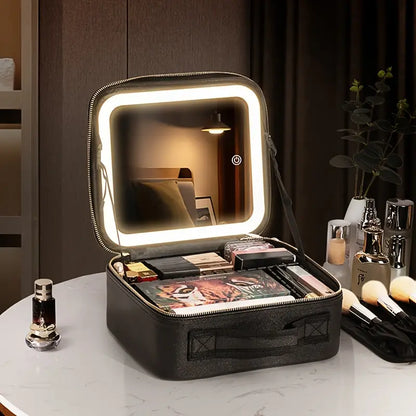 Travel Makeup Bag With LED Lighted