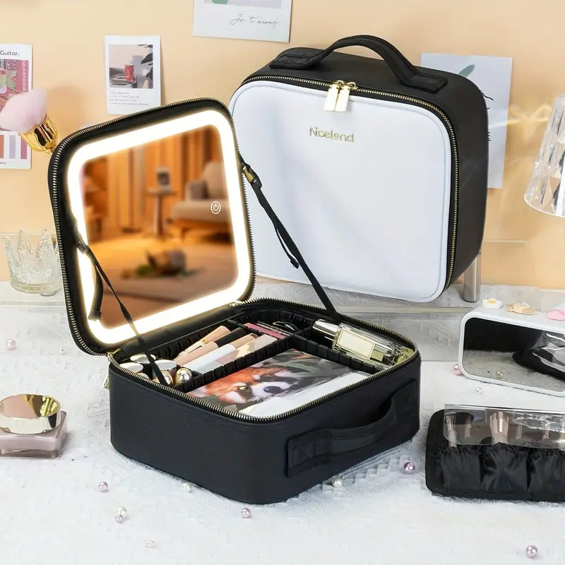 Travel Makeup Bag With LED Lighted