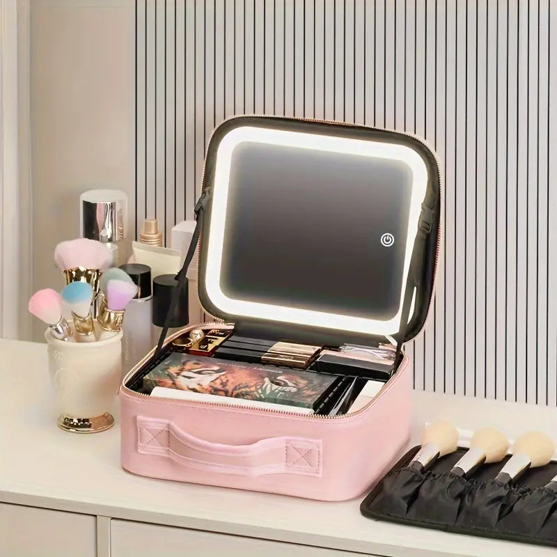 Travel Makeup Bag With LED Lighted